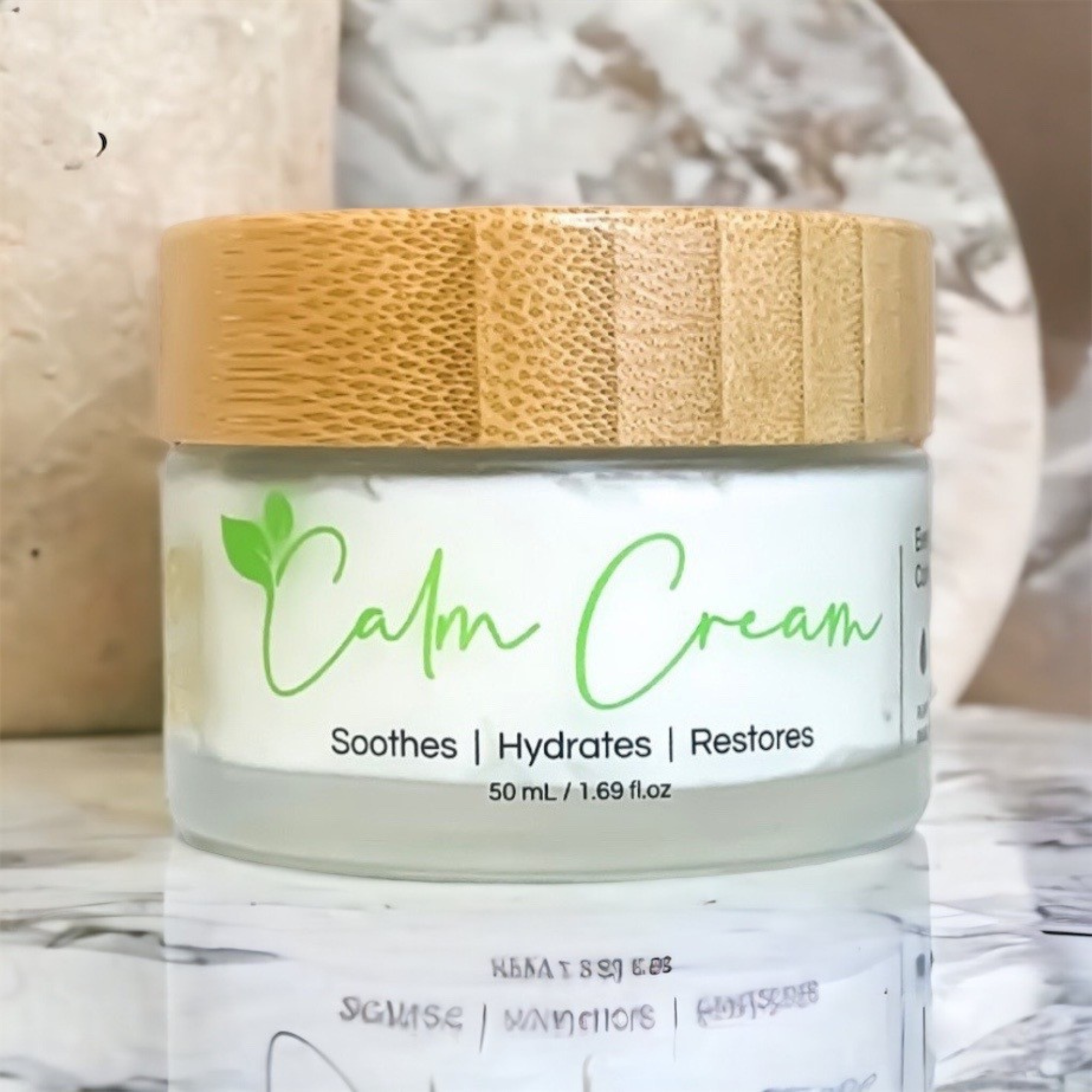 Calm Cream 50 mL Jar with Bamboo Lid Clean Skincare
